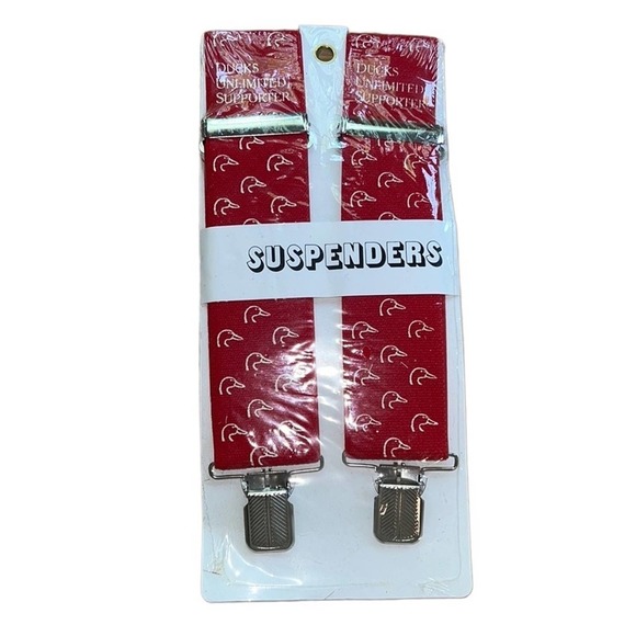 Ducks Unlimited Accessories Ducks Unlimited Suspenders Red White
